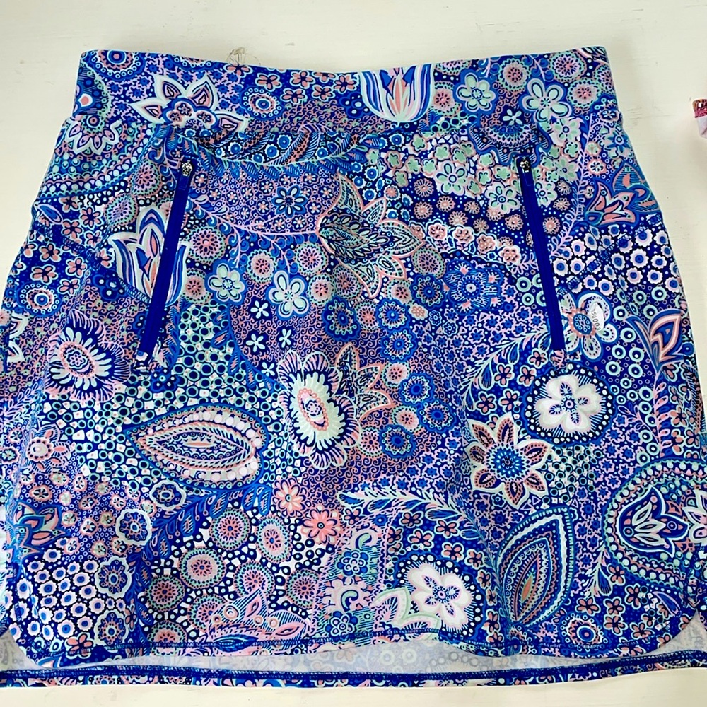 Talbots pasley blue skort with pockets